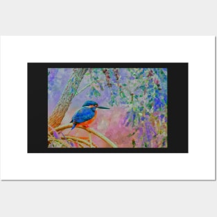 Kingfisher, Watercolour, Impressionist, Wildlife, Animal, Bird, Australia, Posters and Art